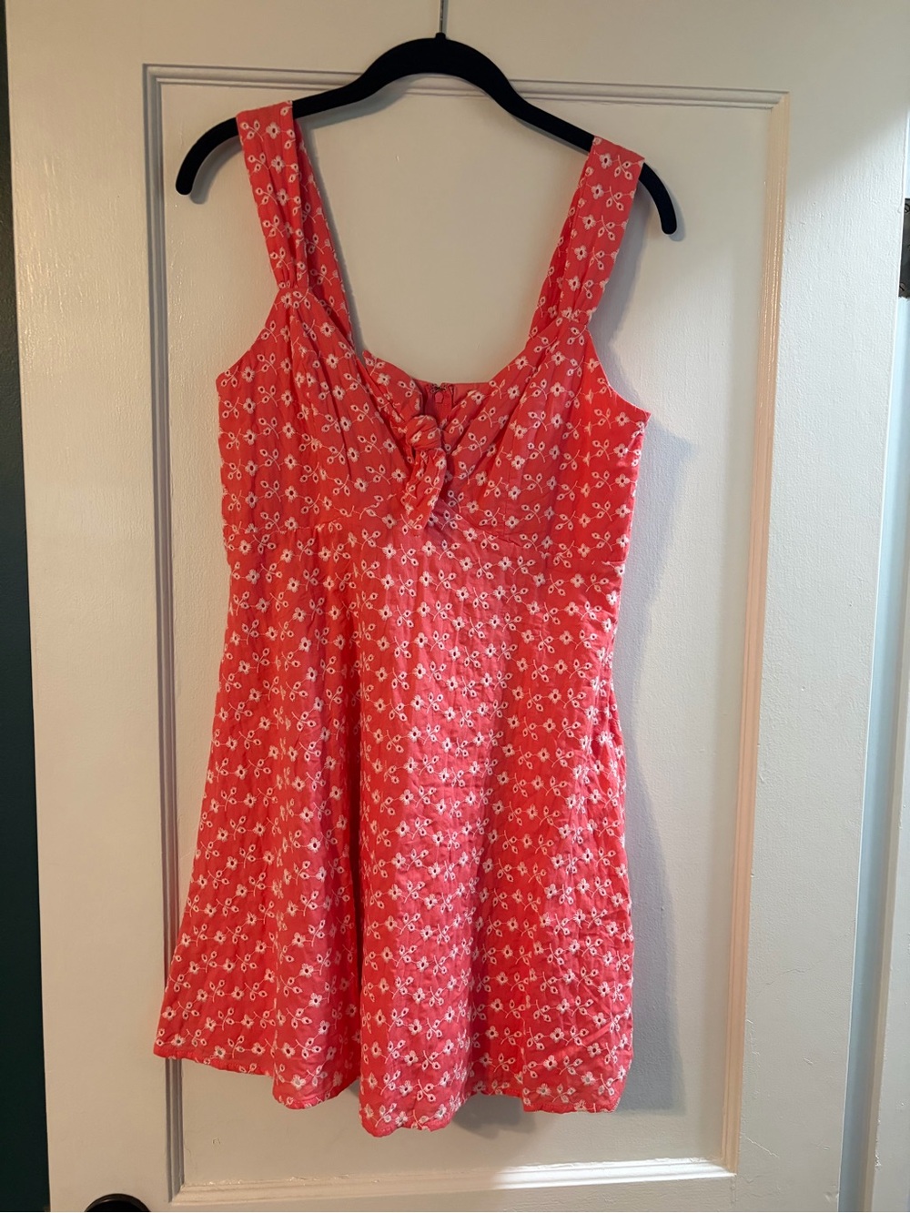 Coral Pink Daisy-Print Sundress